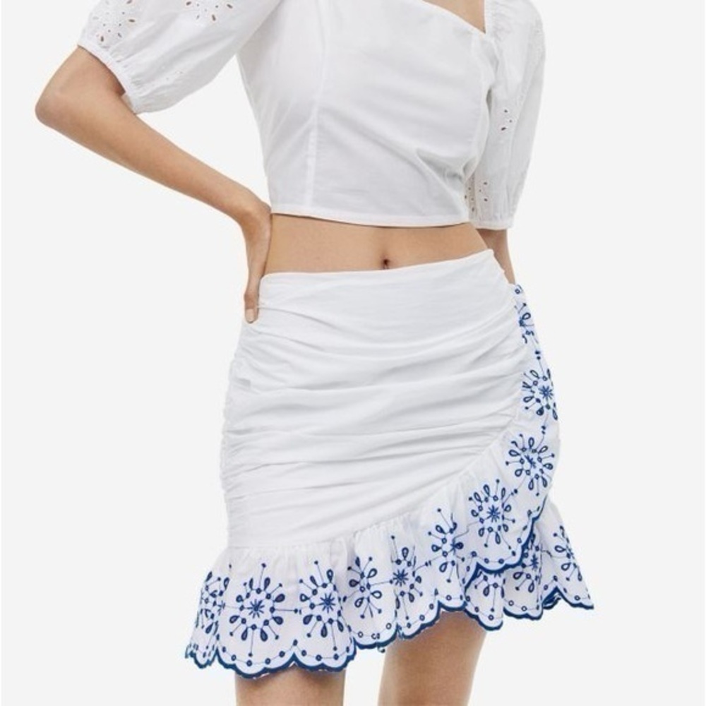 White embroidered skirt